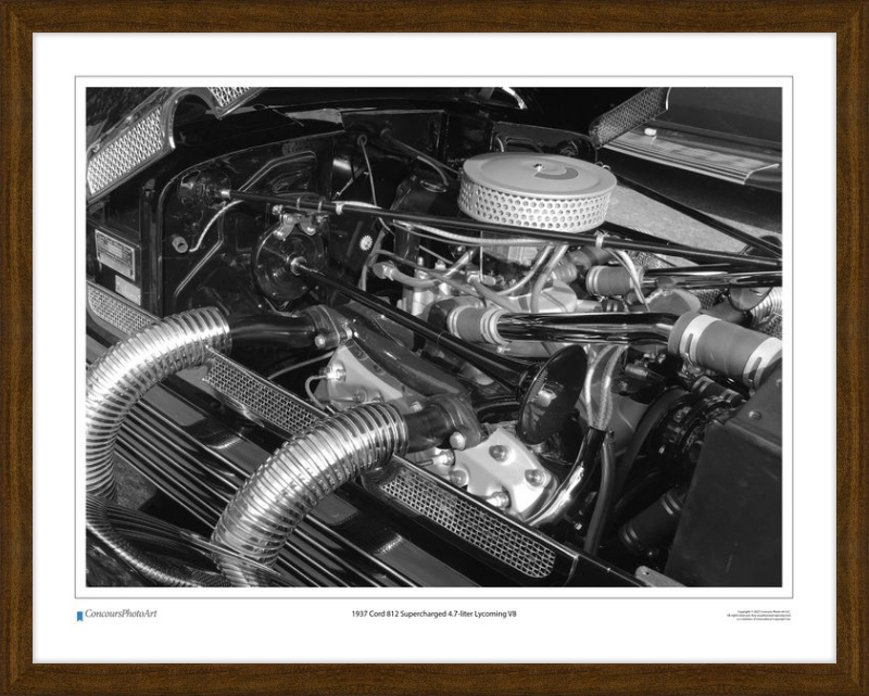 1937 Cord 812 Supercharged 4.7-liter Lycoming V8 / CPA709B / Black and White