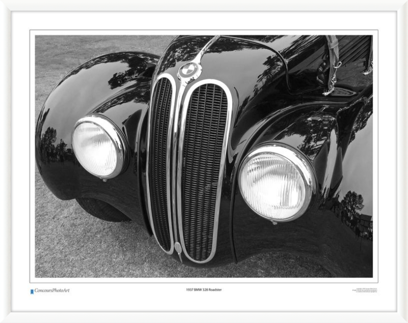 1937 BMW 328 Roadster / CPA206B / B&W Print