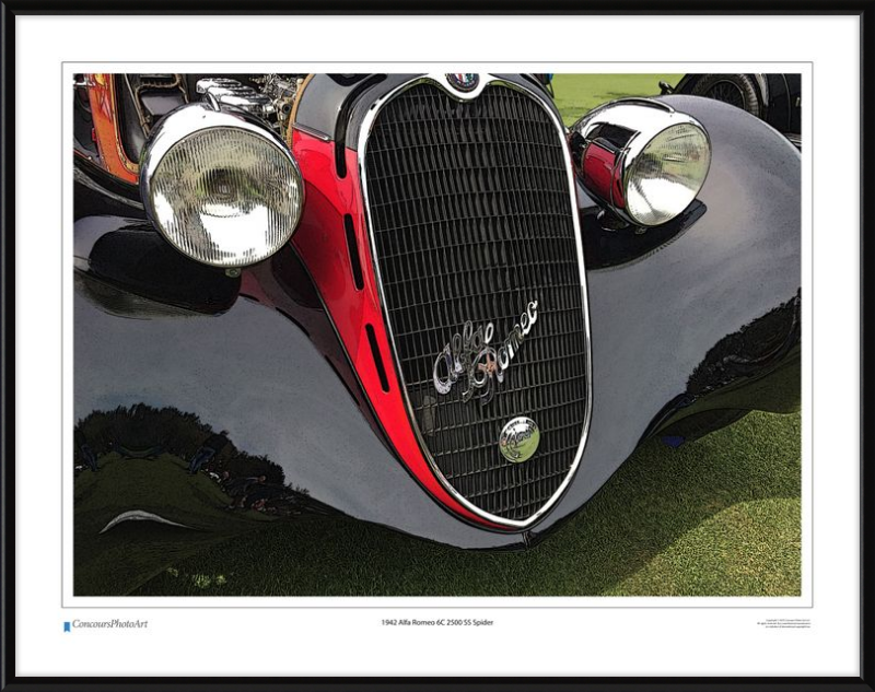 1942 Alfa Romeo 6C 2500 SS Spider / CPA216C / Stylized Print