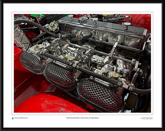 1968 Triumph TR250 2.5-liter Inline-six Triple Weber / CPA707C / Stylized Image