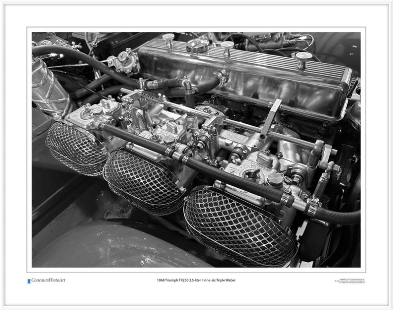 1968 Triumph TR250 2.5-liter Inline-six Triple Weber / CPA707B / Black and White
