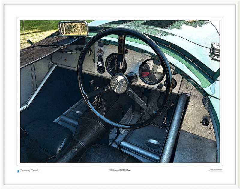 1953 Jaguar XK120 C-Type / CPA615C / Stylized Print