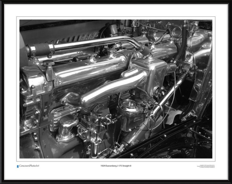 1929 Duesenberg J-175 Straight 8 / CPA703B / B&W Print