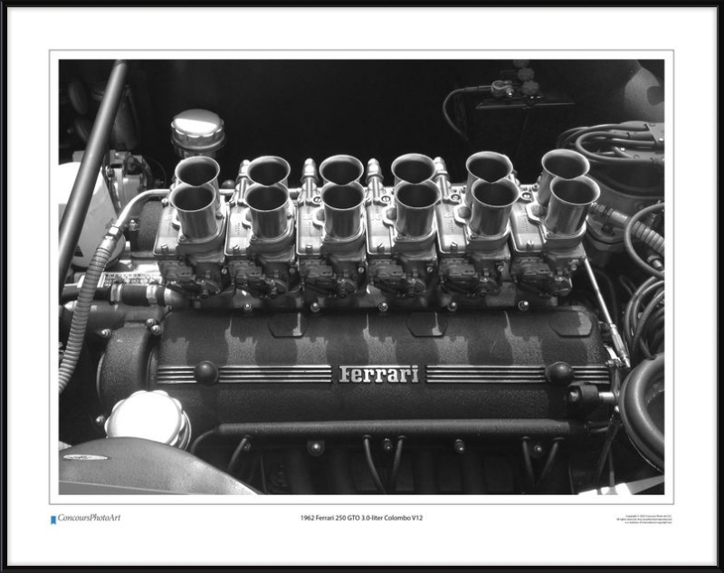1962 Ferrari 250 GTO 3.0-liter Colombo V12 / CPA705B / Black and White