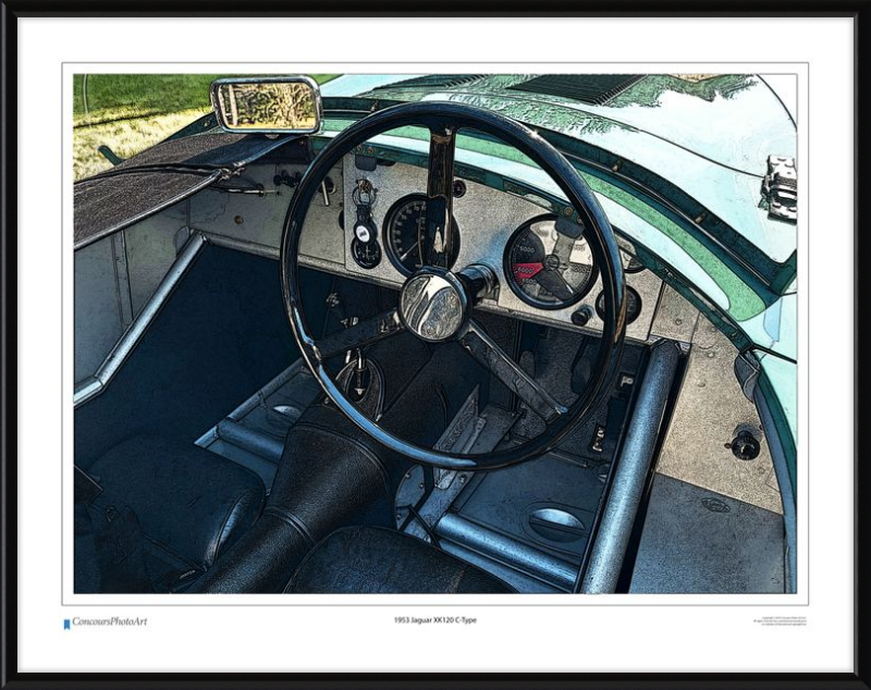 1953 Jaguar XK120 C-Type / CPA615C / Stylized Print