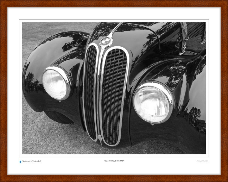 1937 BMW 328 Roadster / CPA206B / B&W Print