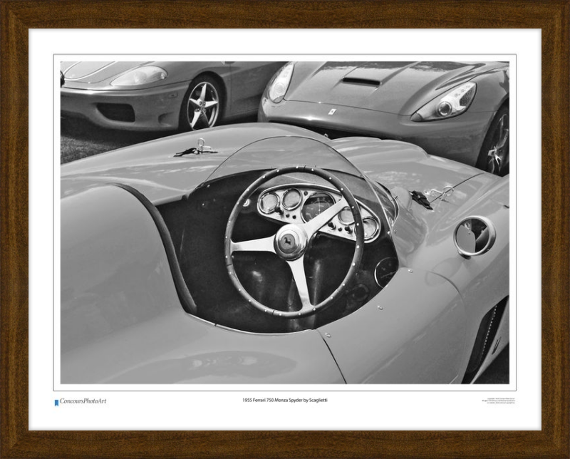 1955 Ferrari 750 Monza Spyder by Scaglietti / CPA610B / B&W Print