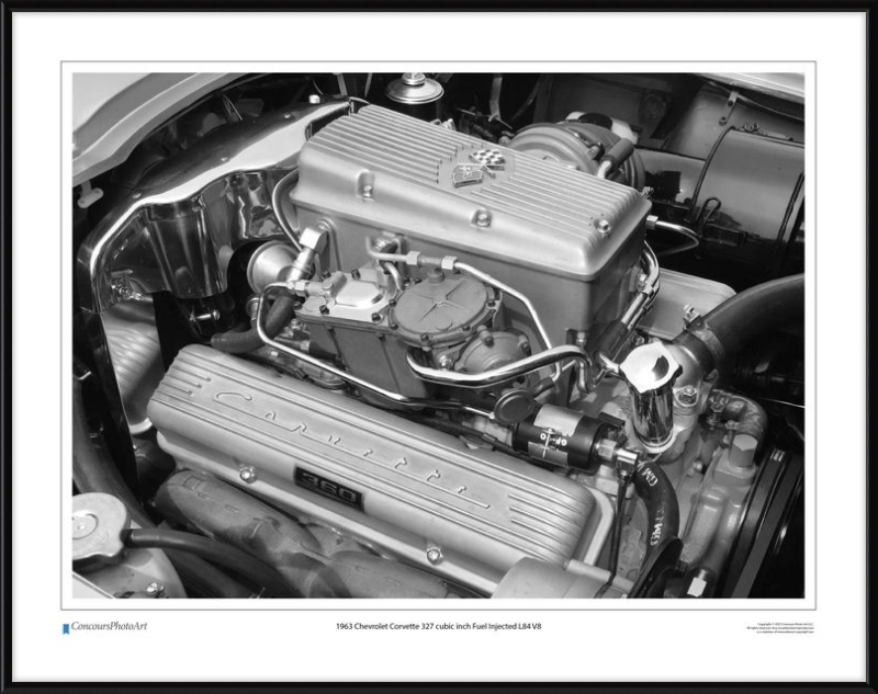 1963 Chevrolet Corvette 327 cubic inch Fuel Injected L84 V8 / CPA708B / Black and White