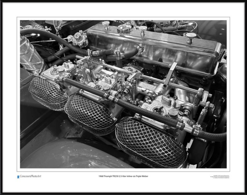 1968 Triumph TR250 2.5-liter Inline-six Triple Weber / CPA707B / Black and White
