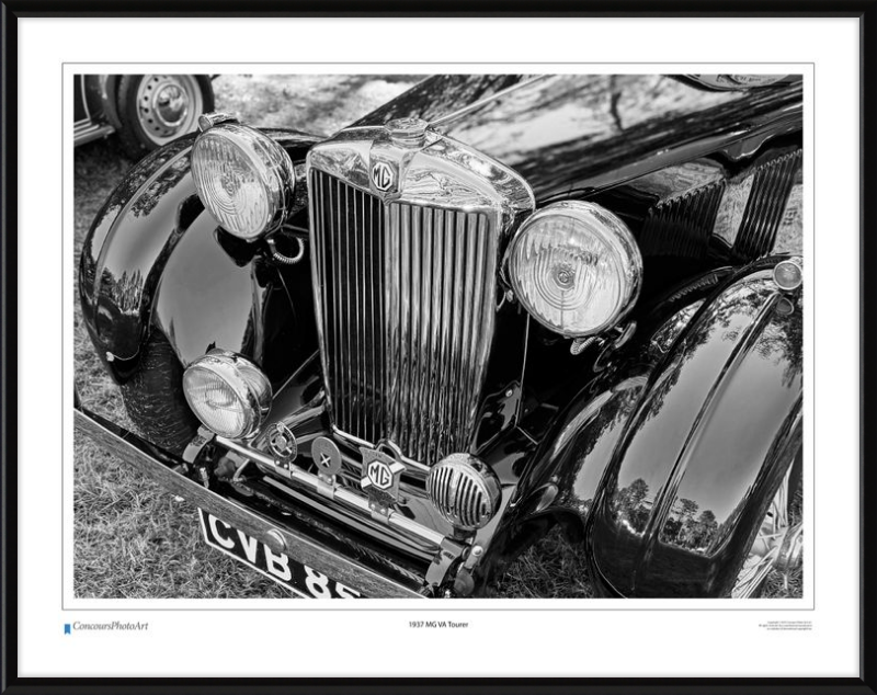 1937 MG VA Tourer / CPA120B / B&W Print