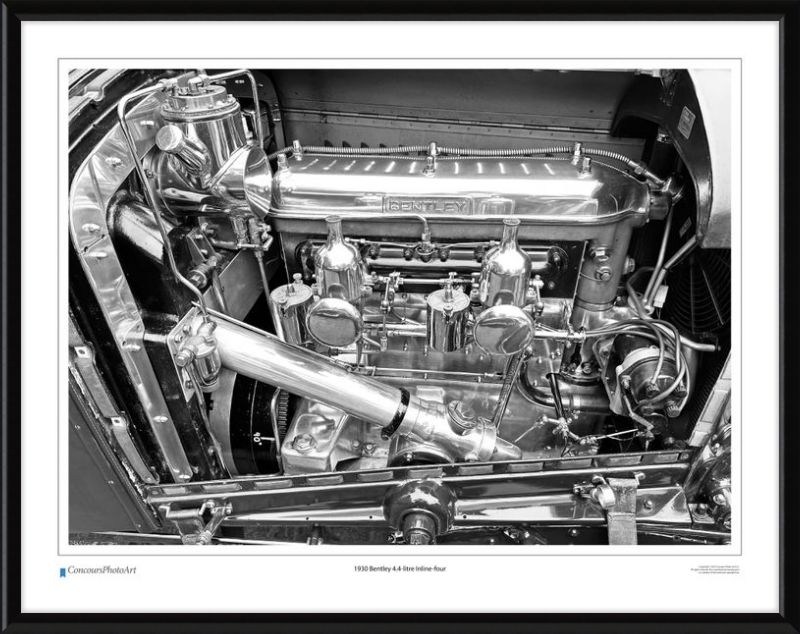 1930 Bentley 4.4-litre Inline-four / CPA713B / B&W Print