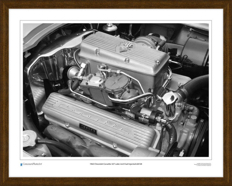1963 Chevrolet Corvette 327 cubic inch Fuel Injected L84 V8 / CPA708B / Black and White