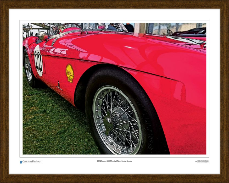 1954 Ferrari 500 Mondial Pinin Farina Spider / CPA219C / Stylized Print