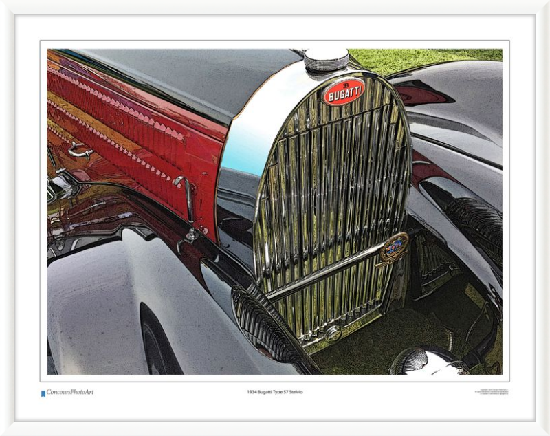 1934 Bugatti Type 57 Stelvio / CPA201C / Stylized Print