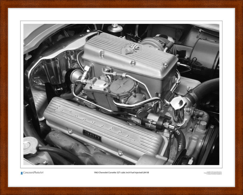 1963 Chevrolet Corvette 327 cubic inch Fuel Injected L84 V8 / CPA708B / Black and White