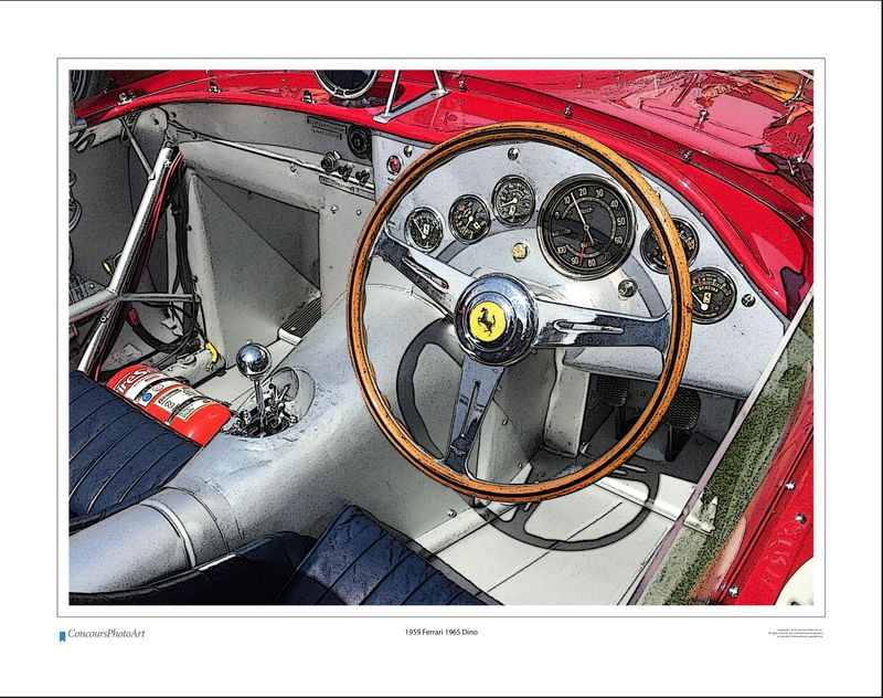 1959 Ferrari 196S Dino / CPA604C / Stylized Print