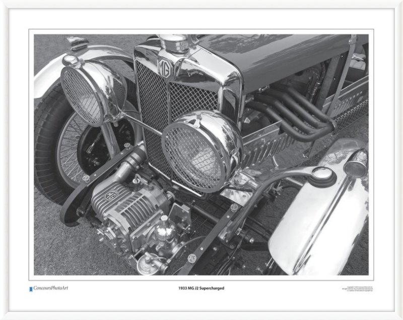 1933 MG J2 Supercharged / CPA101B / B&W Print