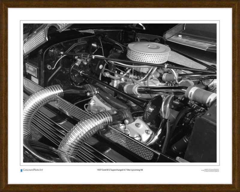 1937 Cord 812 Supercharged 4.7-liter Lycoming V8 / CPA709B / Black and White