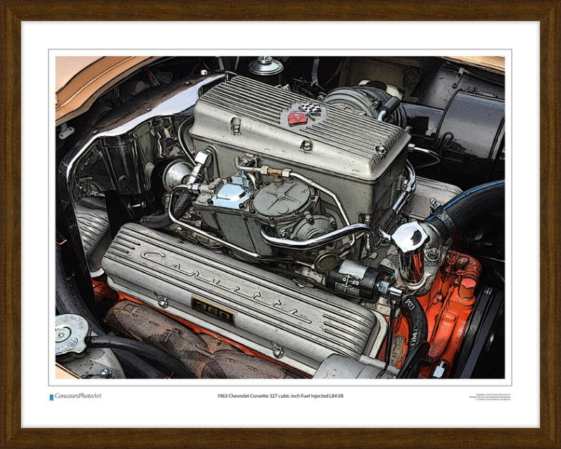 1963 Chevrolet Corvette 327 cubic inch Fuel Injected L84 V8 / CPA708C / Stylized Image