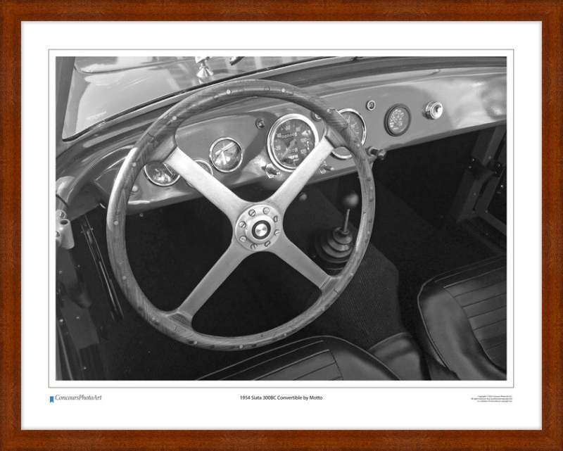 1954 Siata 300BC Convertible by Motto / CPA611B / Black and White